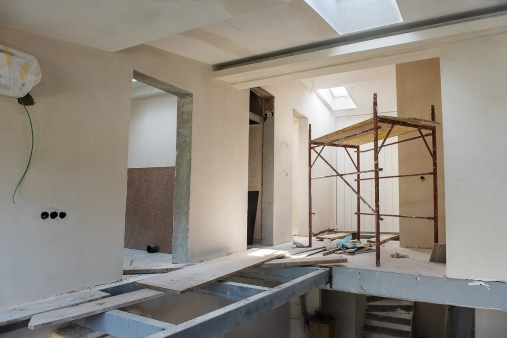 Extension de maison en cours de construction